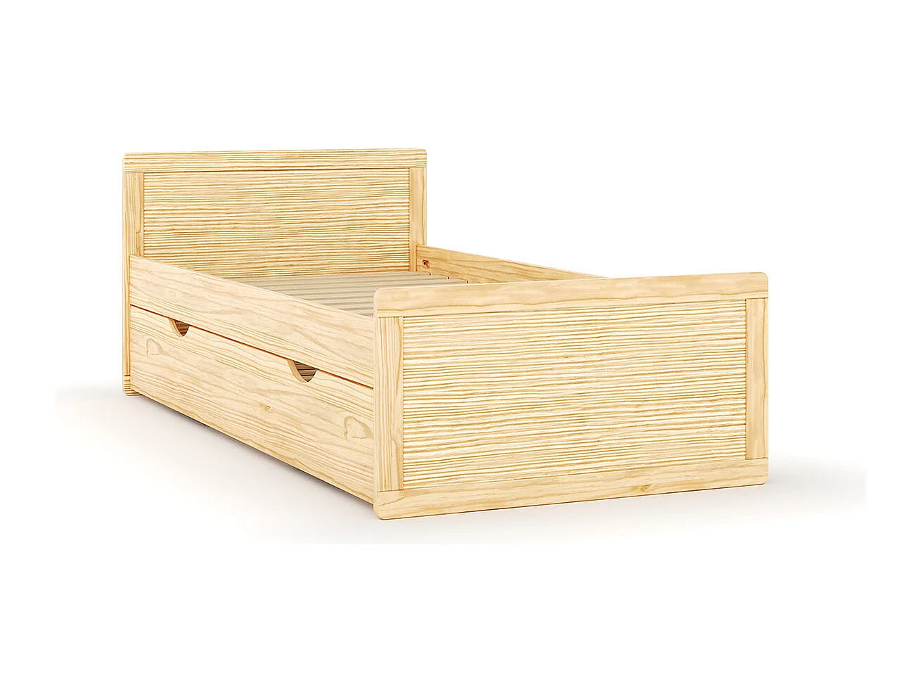 Pack lit enfant gigogne avec matelas 90x190 cm bois massif bois PETER