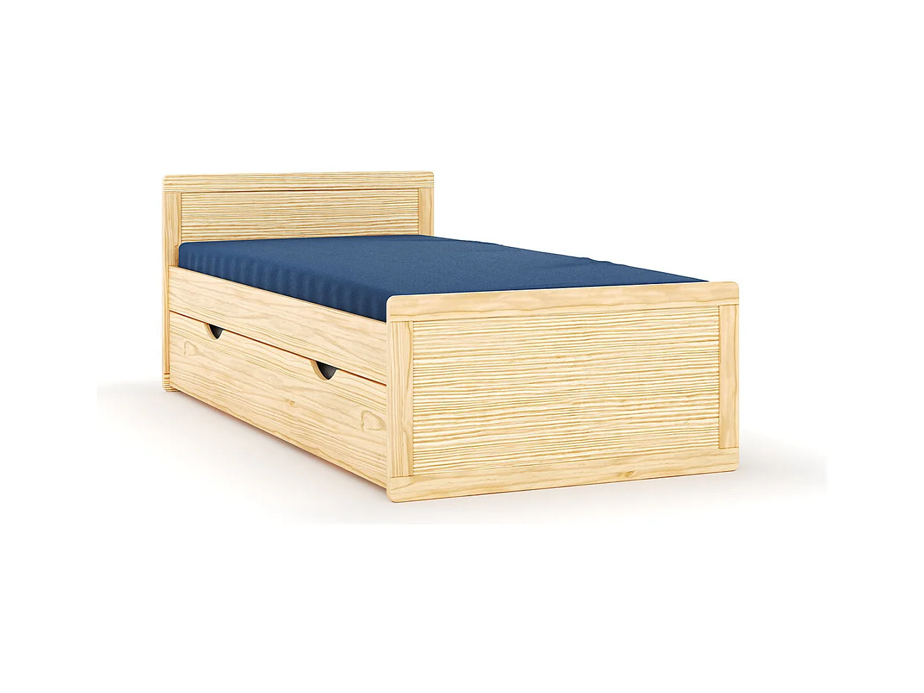 Pack lit enfant gigogne avec matelas 90x190 cm bois massif bois PETER