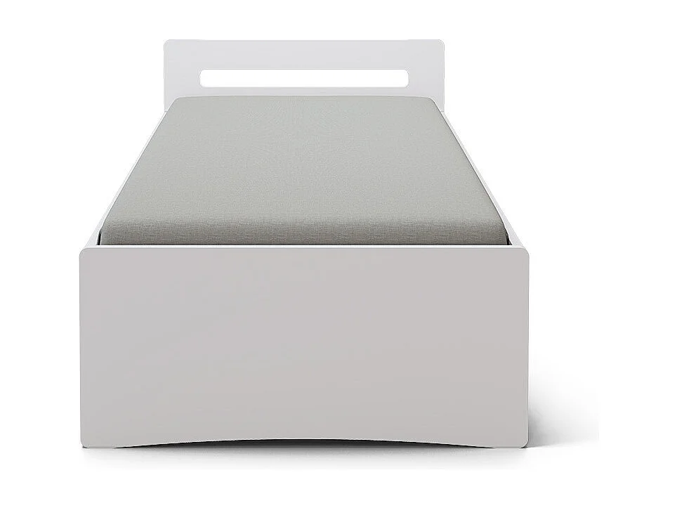 Lit gigogne 90x190 cm bois massif blanc et bois LEO