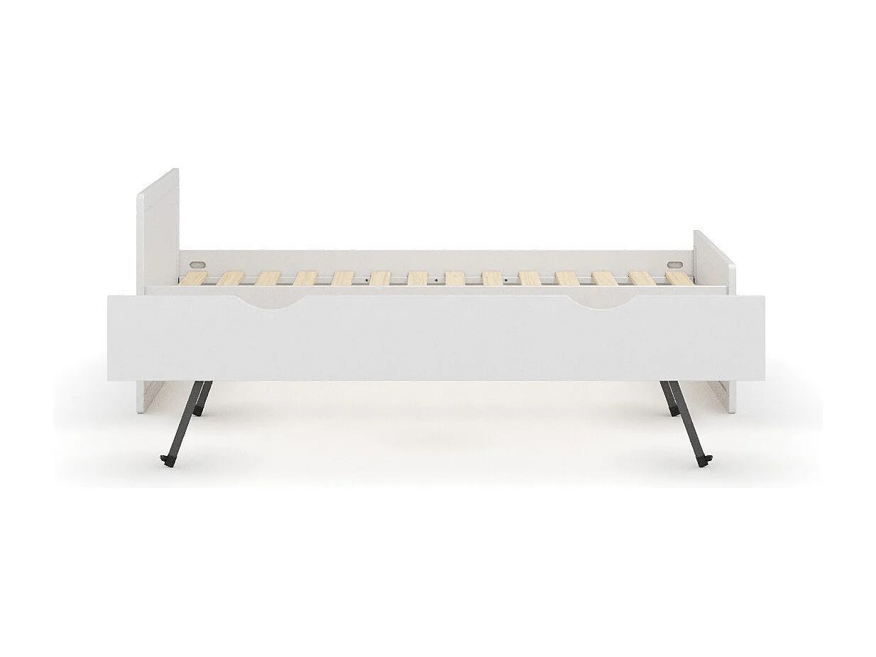 Lit enfant gigogne 90x190 cm bois massif blanc PETER