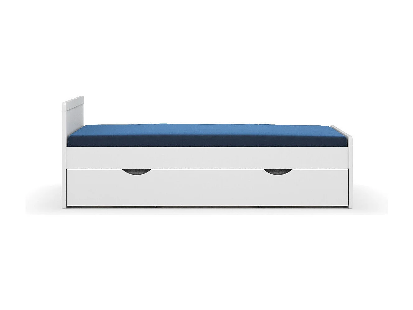 Lit enfant gigogne 90x190 cm bois massif blanc PETER