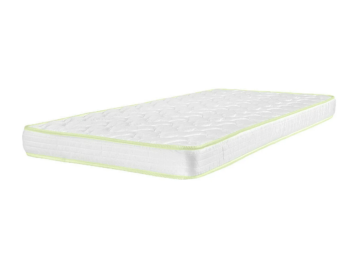 Pack lit superposé gigogne avec 3 matelas 90x190 cm bois massif blanc et bois ROMY
