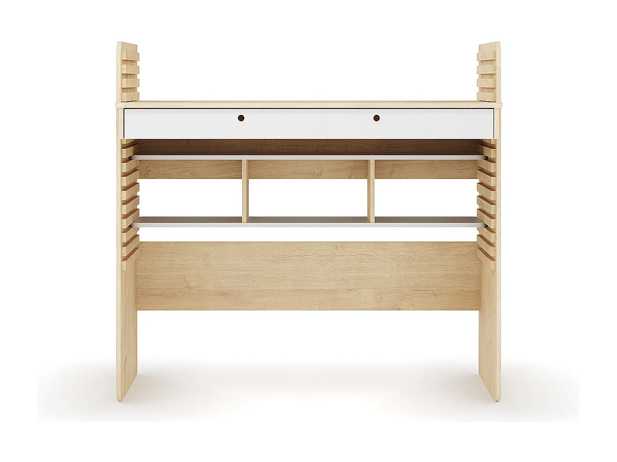 Bureau évolutif avec rangement  panneaux de fibres bois et blanc LEWIS
