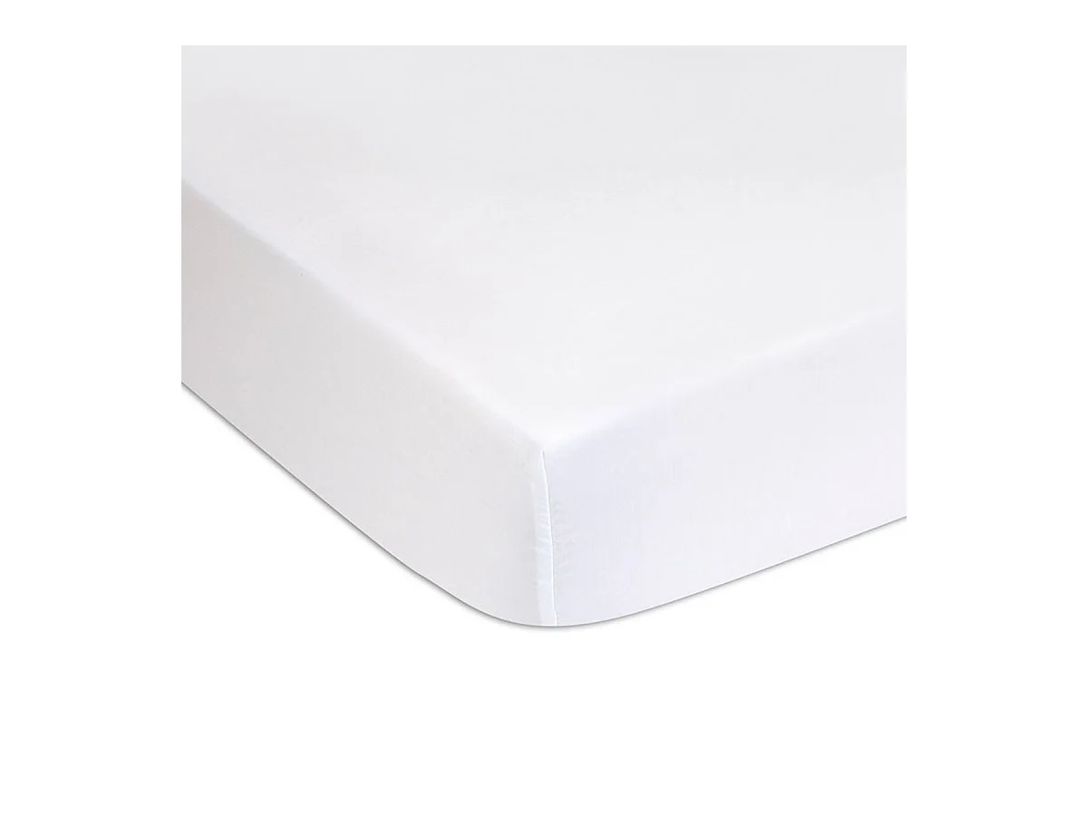 Protège-matelas 80x200 cm 100% coton bouclette, bonnet en jersey extensible blanc DULCE