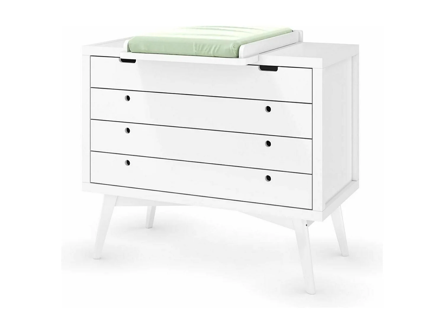 Chambre complète Montessori bébé 70x140 cm bois massif blanc MARLEY
