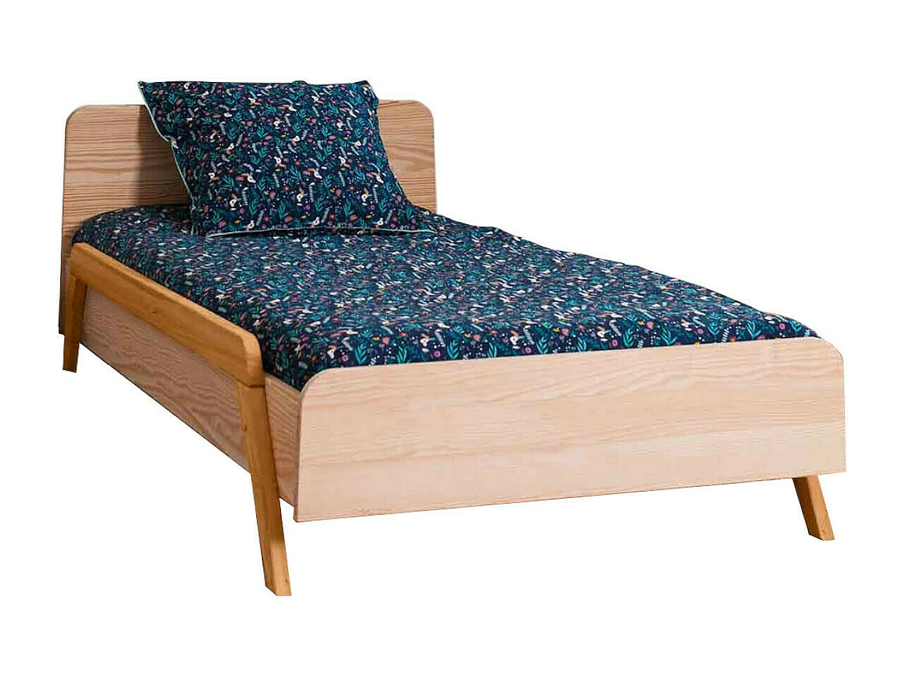 Pack lit enfant évolutif avec barrières et matelas 90x190 cm bois massif bois DIXIA