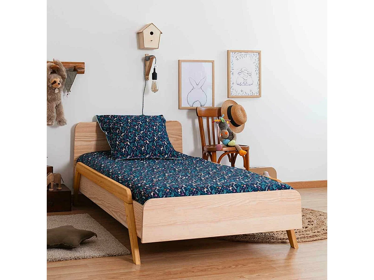 Pack lit enfant évolutif avec barrières et matelas 90x190 cm bois massif bois DIXIA