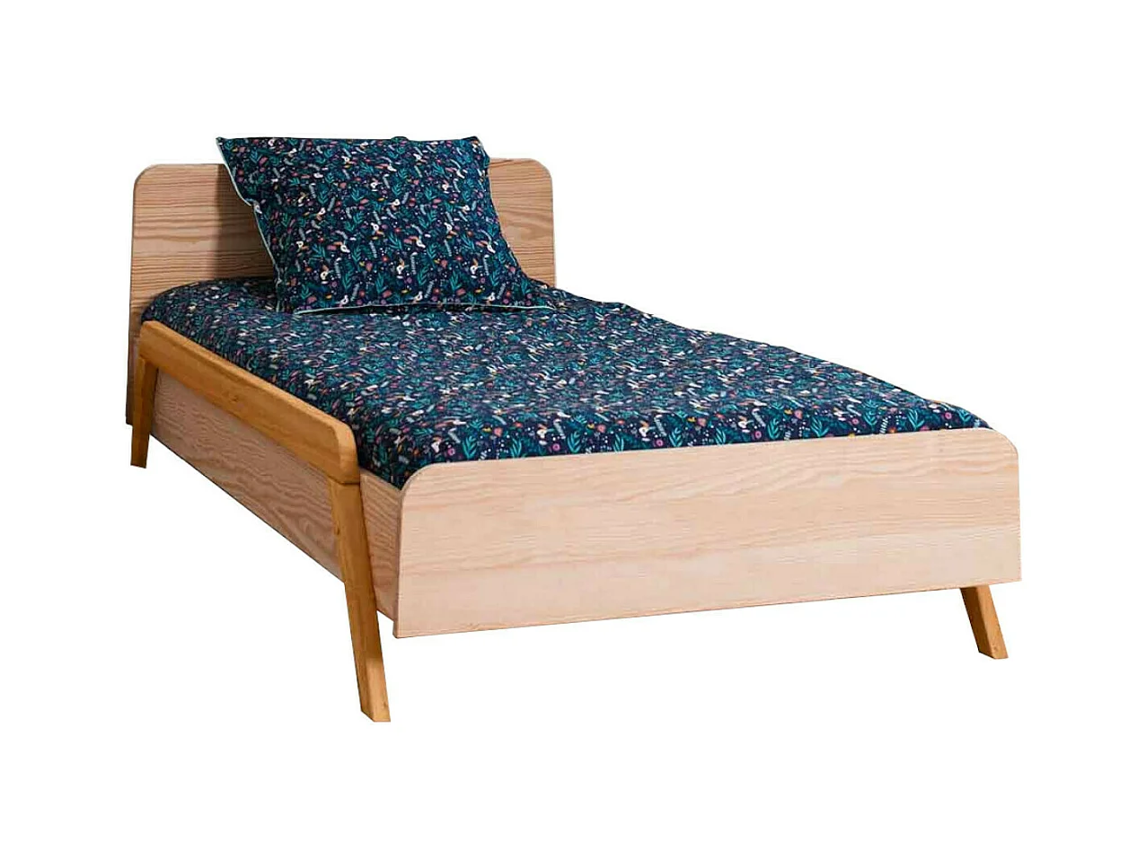Pack lit enfant évolutif avec barrières et matelas 90x190 cm bois massif bois DIXIA