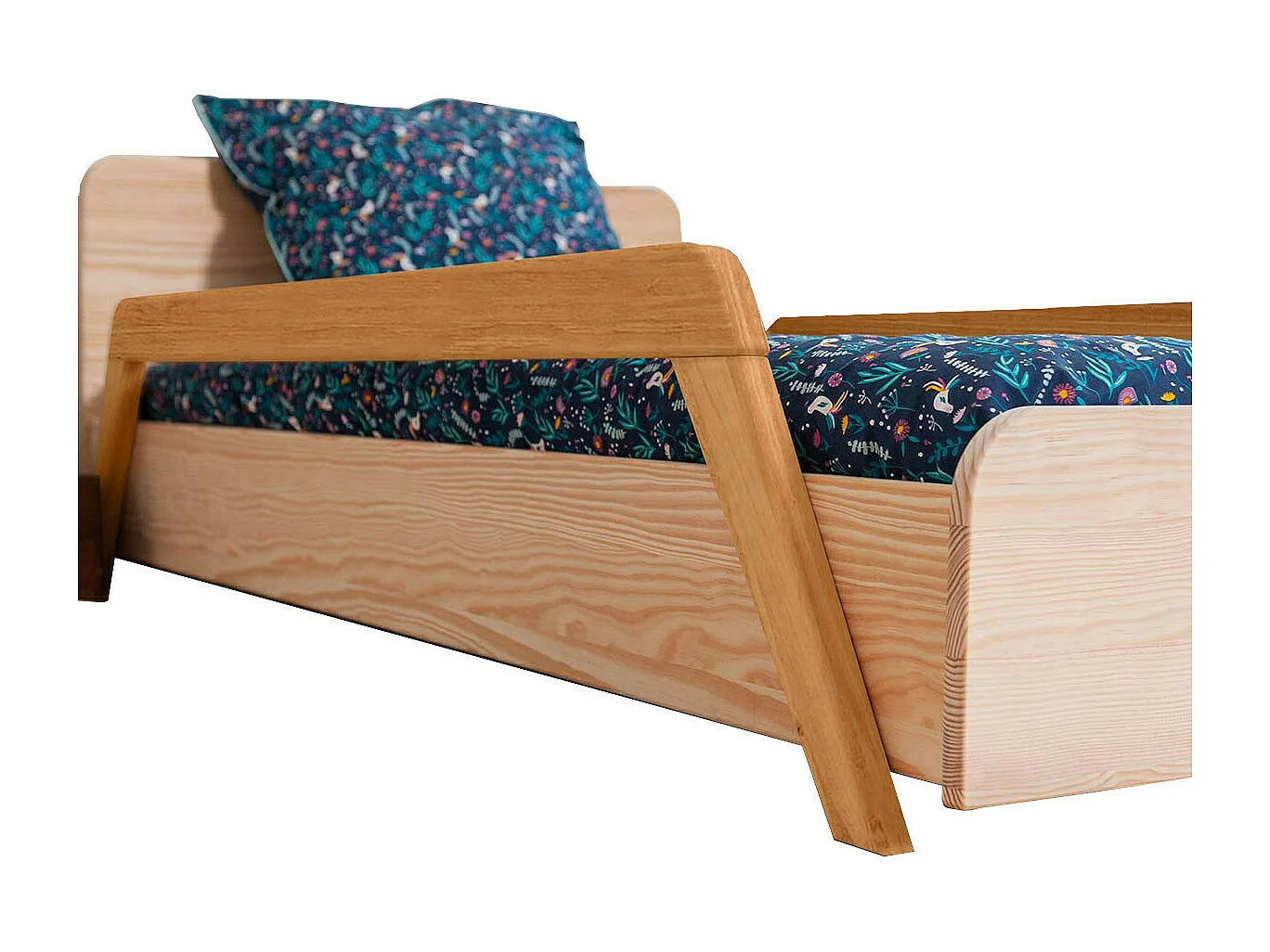 Lit enfant évolutif avec barrières 90x190 cm bois massif bois DIXIA