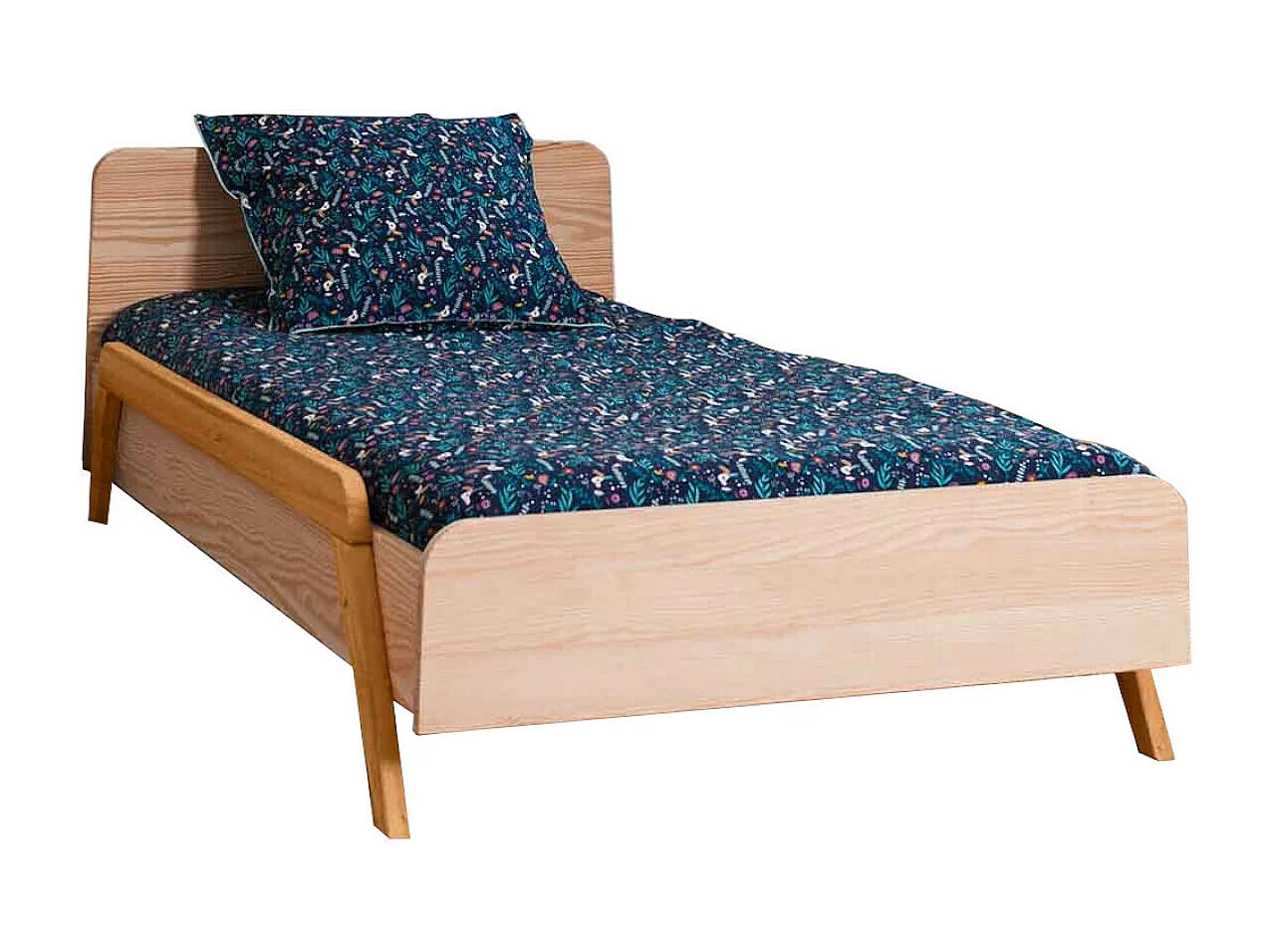 Lit enfant évolutif avec barrières 90x190 cm bois massif bois DIXIA
