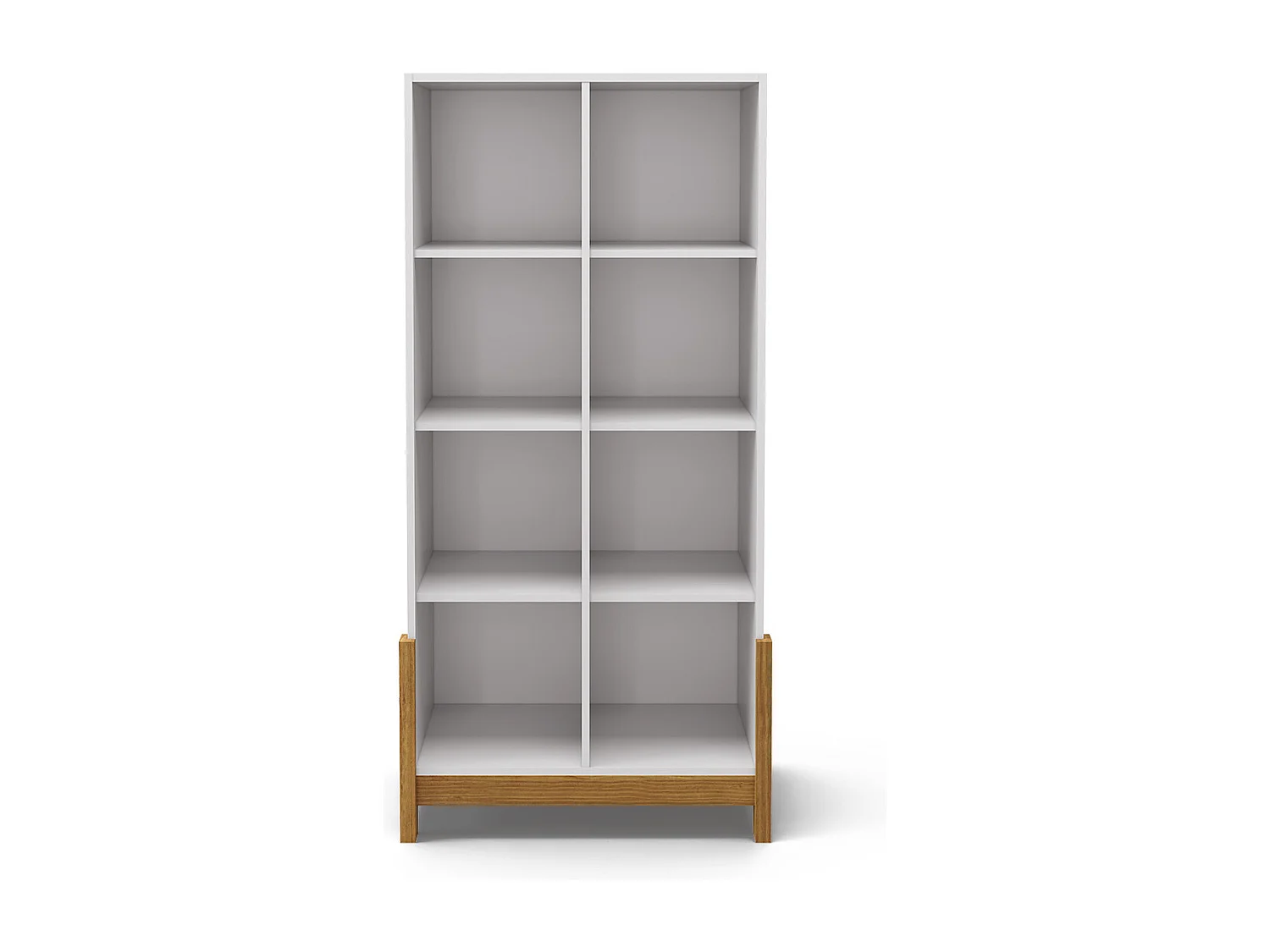 Étagère 8 cubes verticale  panneaux de fibres blanc et noisette KENAN