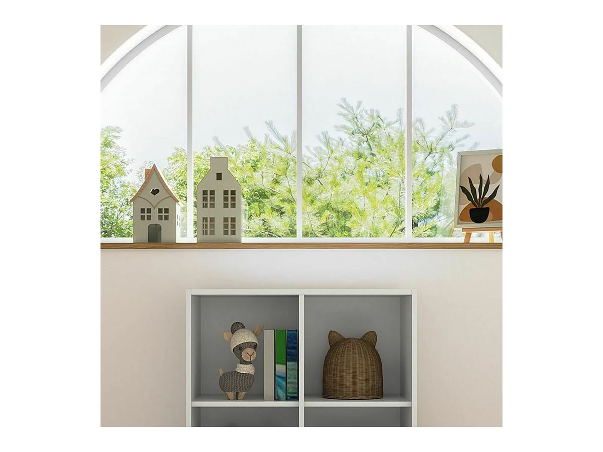 Meuble de rangement 4 cases  panneaux de fibres blanc KENAN