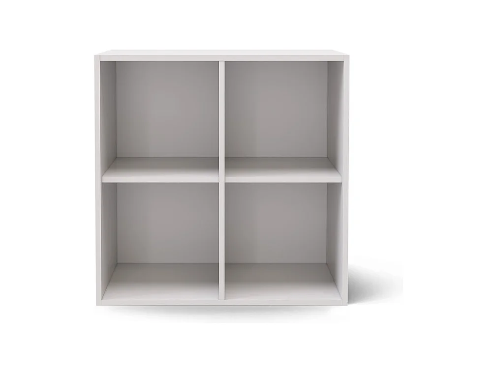 Meuble de rangement 4 cases  panneaux de fibres blanc KENAN