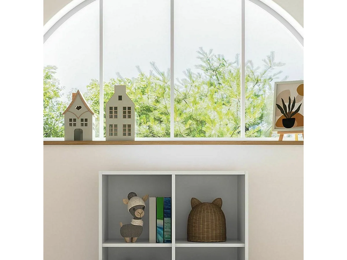 Meuble de rangement 4 cases  panneaux de fibres blanc KENAN