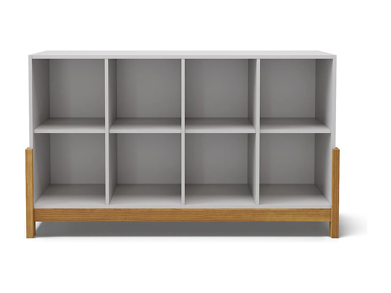 Étagère 8 cubes horizontale  panneaux de fibres blanc et noisette KENAN