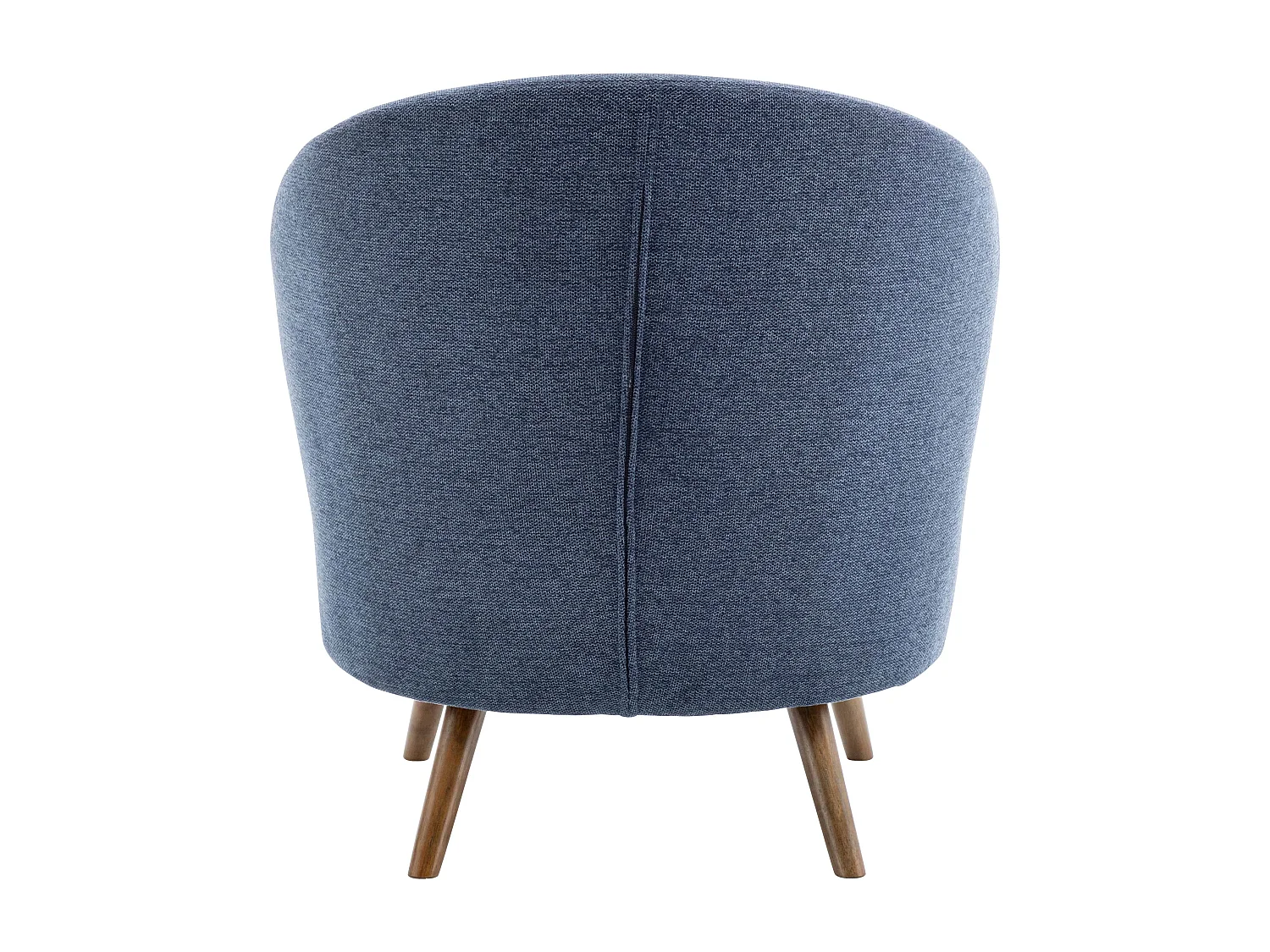 Relaxfauteuil in hout en donkerblauwe stof