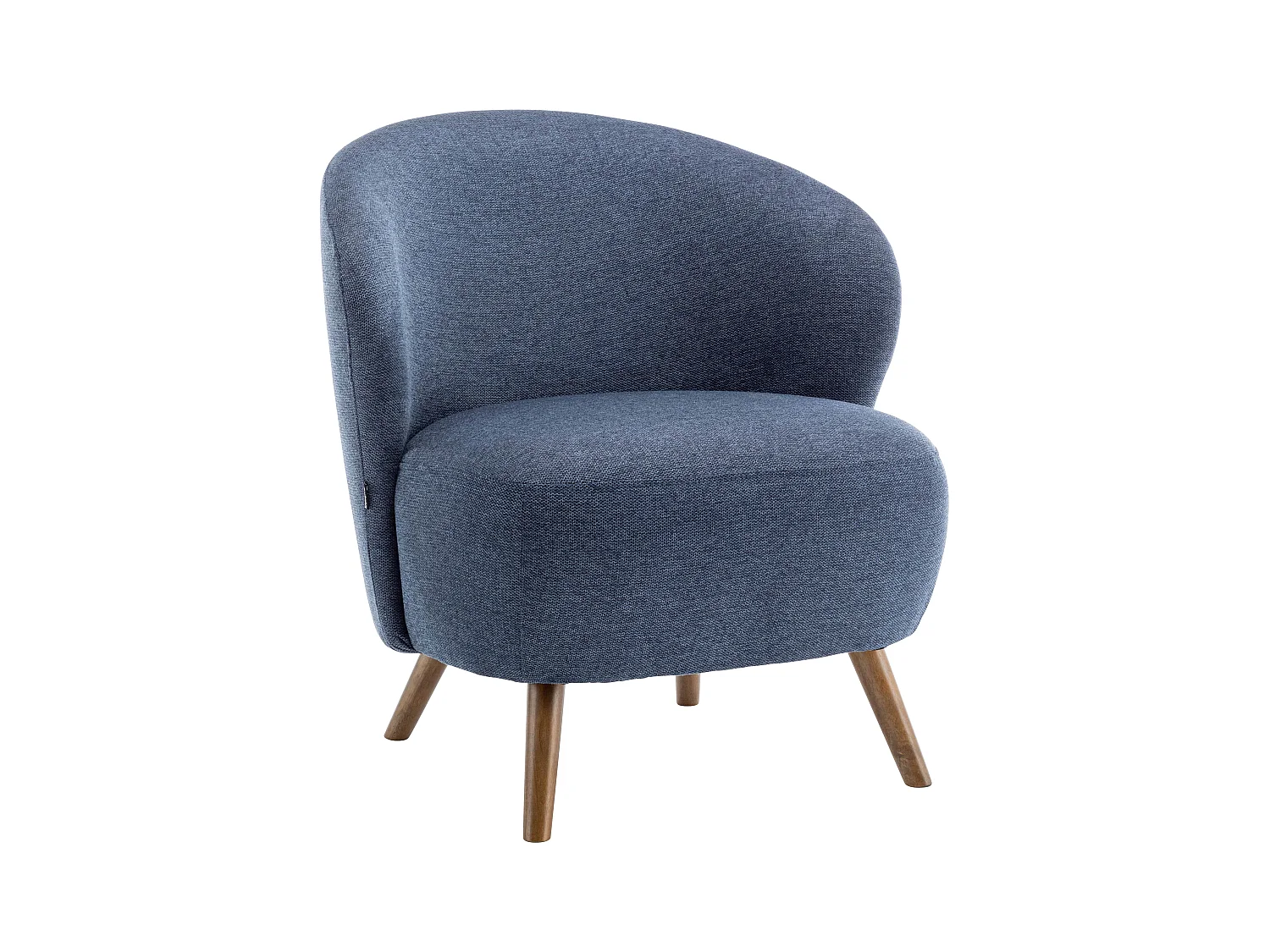 Fauteuil relax en bois et tissu bleu foncé