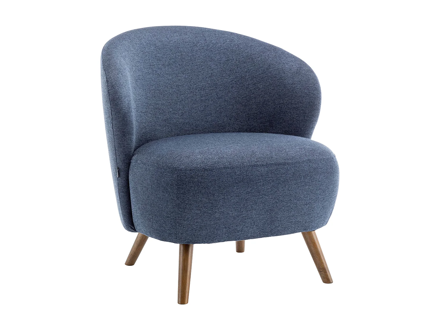 Fauteuil relax en bois et tissu bleu foncé
