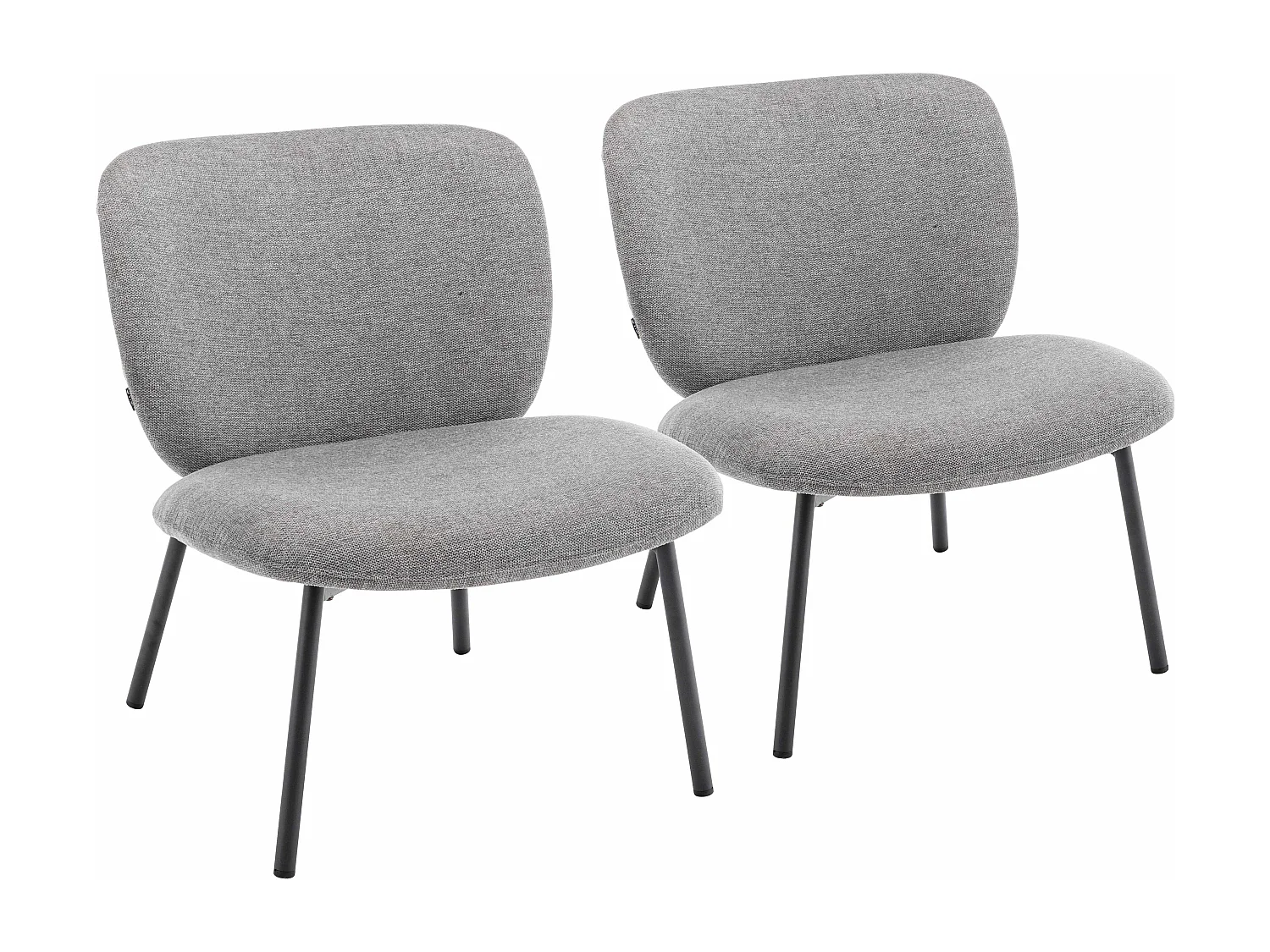 Lot de 2 fauteuils relax en acier et tissu gris foncé