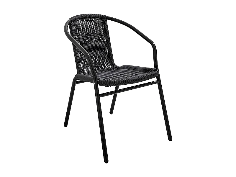 Chaise de jardin aluminium et résine noire