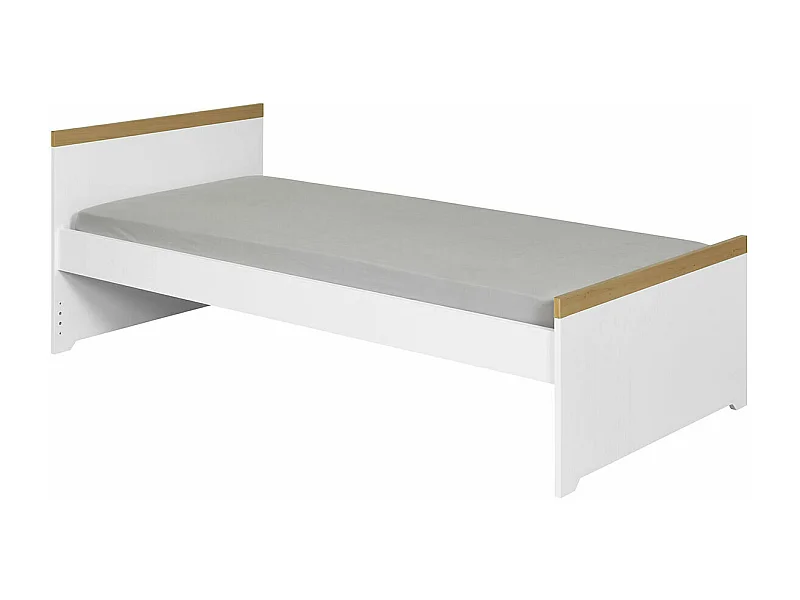 lit enfant avec matelas 90x190 cm panneaux de fibres blanc NAIS