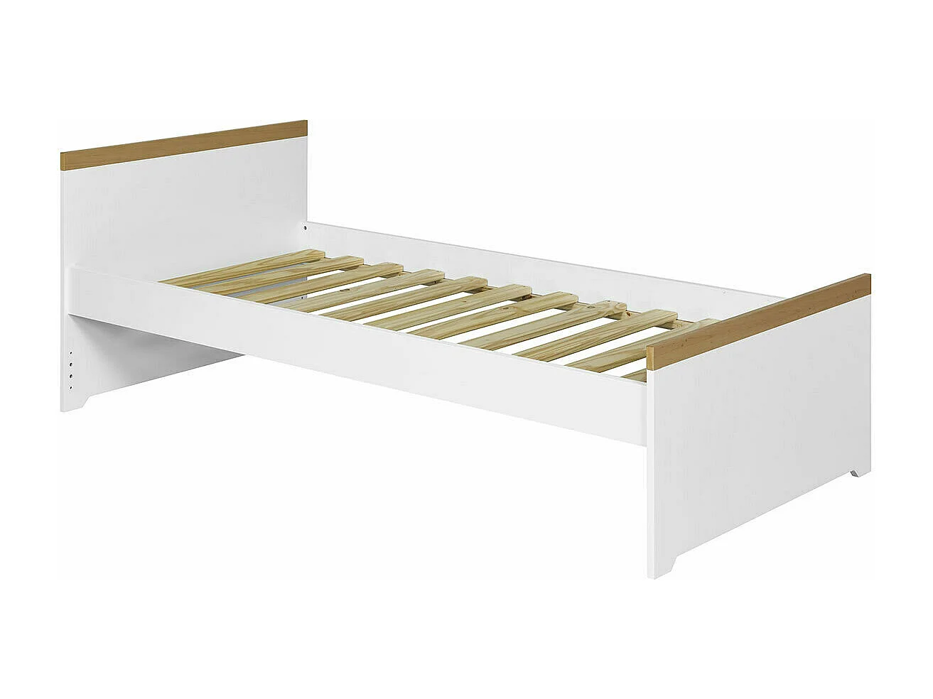 lit enfant avec matelas 90x190 cm panneaux de fibres blanc NAIS