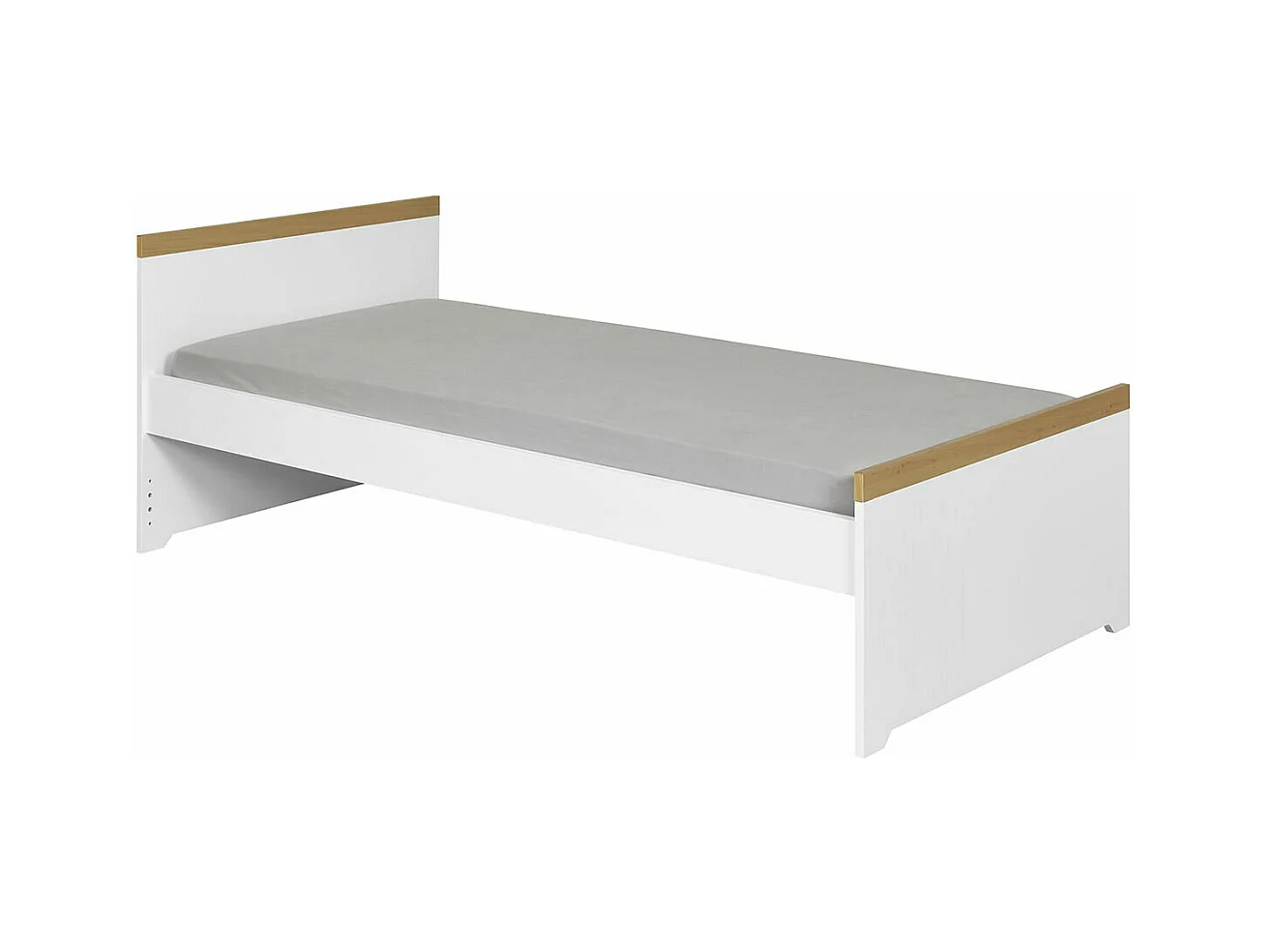 lit enfant avec matelas 90x190 cm panneaux de fibres blanc NAIS