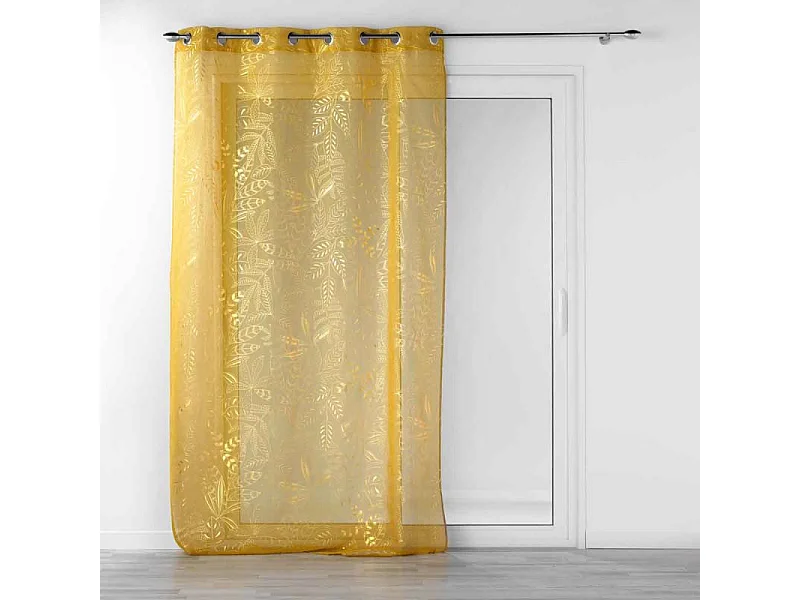 Rideau Voilage à Œillets "Belflor" 140x240cm Jaune