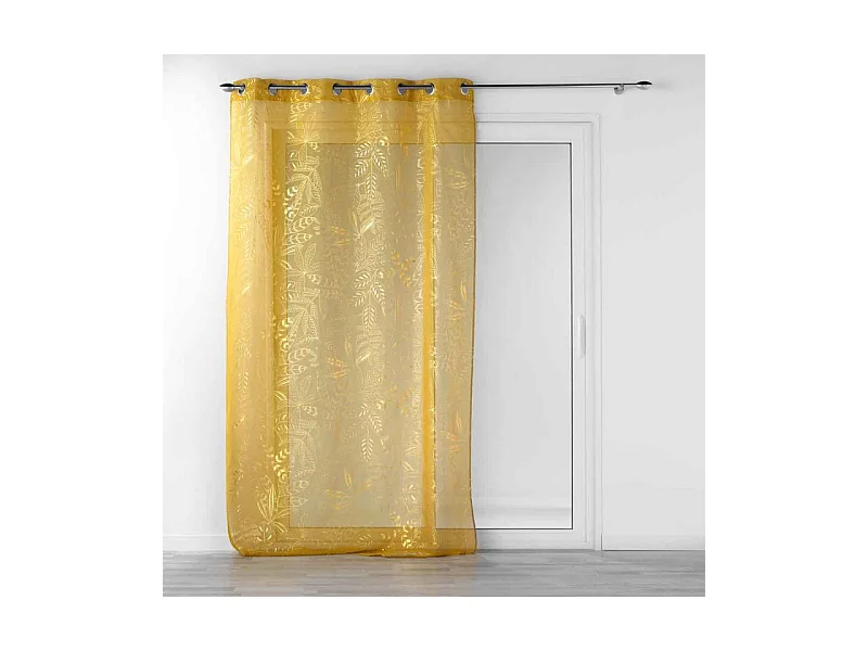 Rideau Voilage à Œillets "Belflor" 140x240cm Jaune