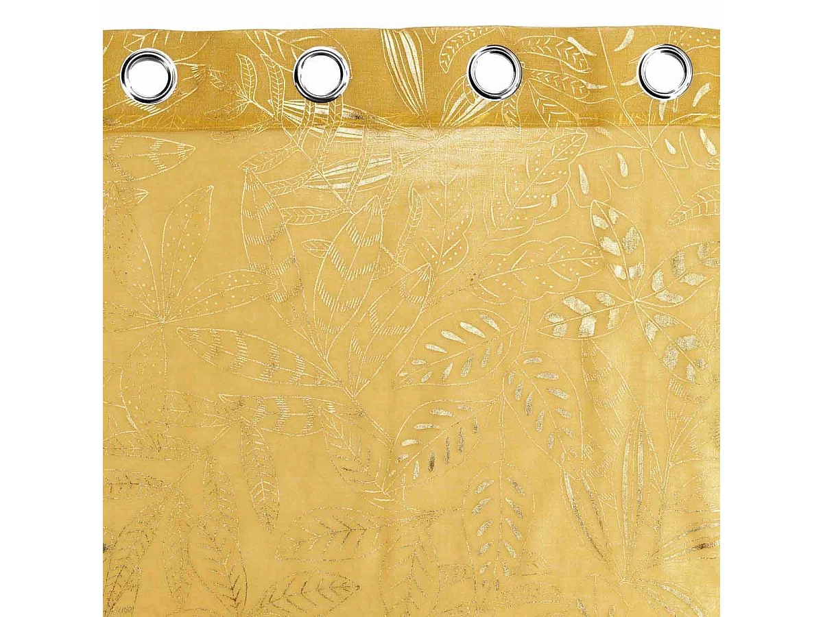 Rideau Voilage à Œillets "Belflor" 140x240cm Jaune