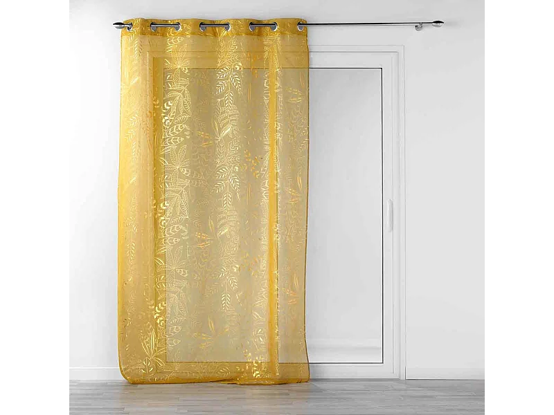 Rideau Voilage à Œillets "Belflor" 140x240cm Jaune