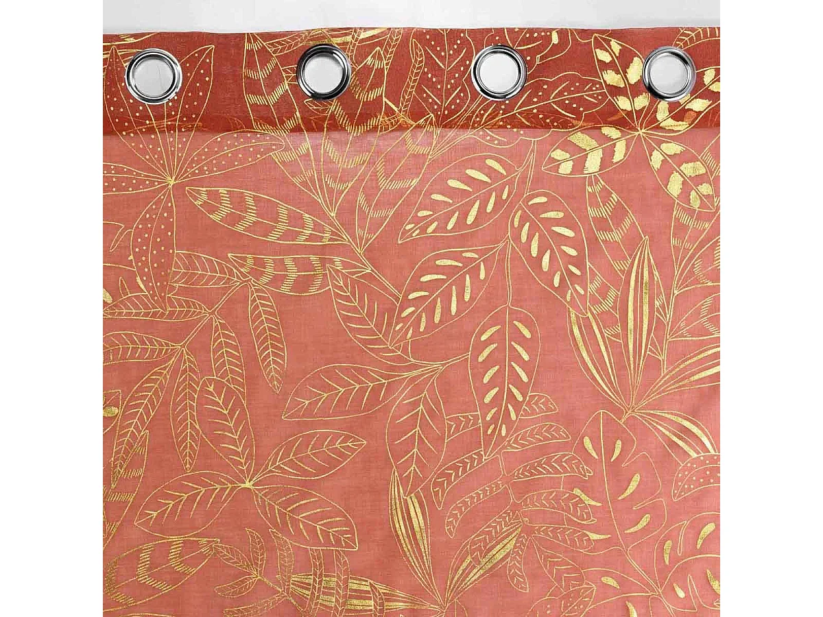 Rideau Voilage à Œillets "Belflor" 140x240cm Terracotta