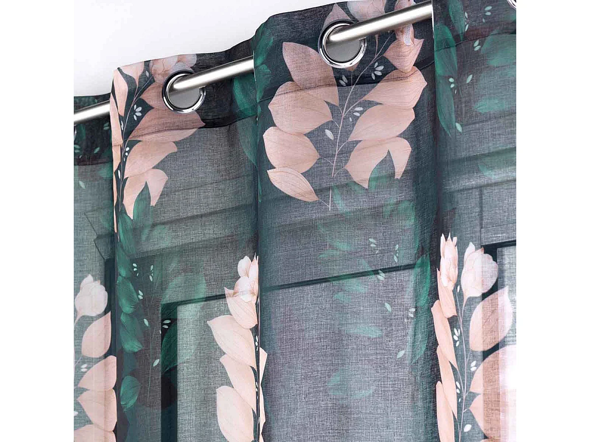 Rideau Voilage à Œillets "Belline" 140x240cm Émeraude