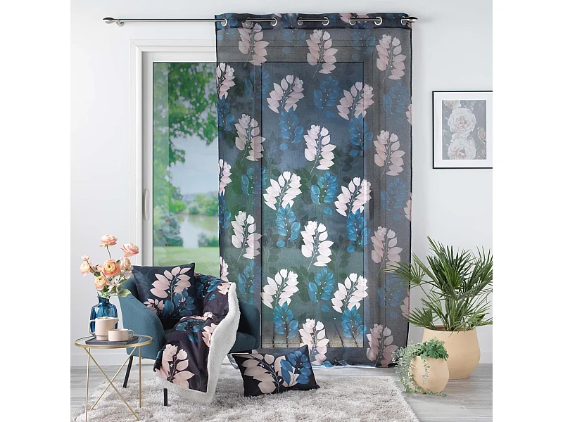 Rideau Voilage à Œillets "Belline" 140x240cm Bleu