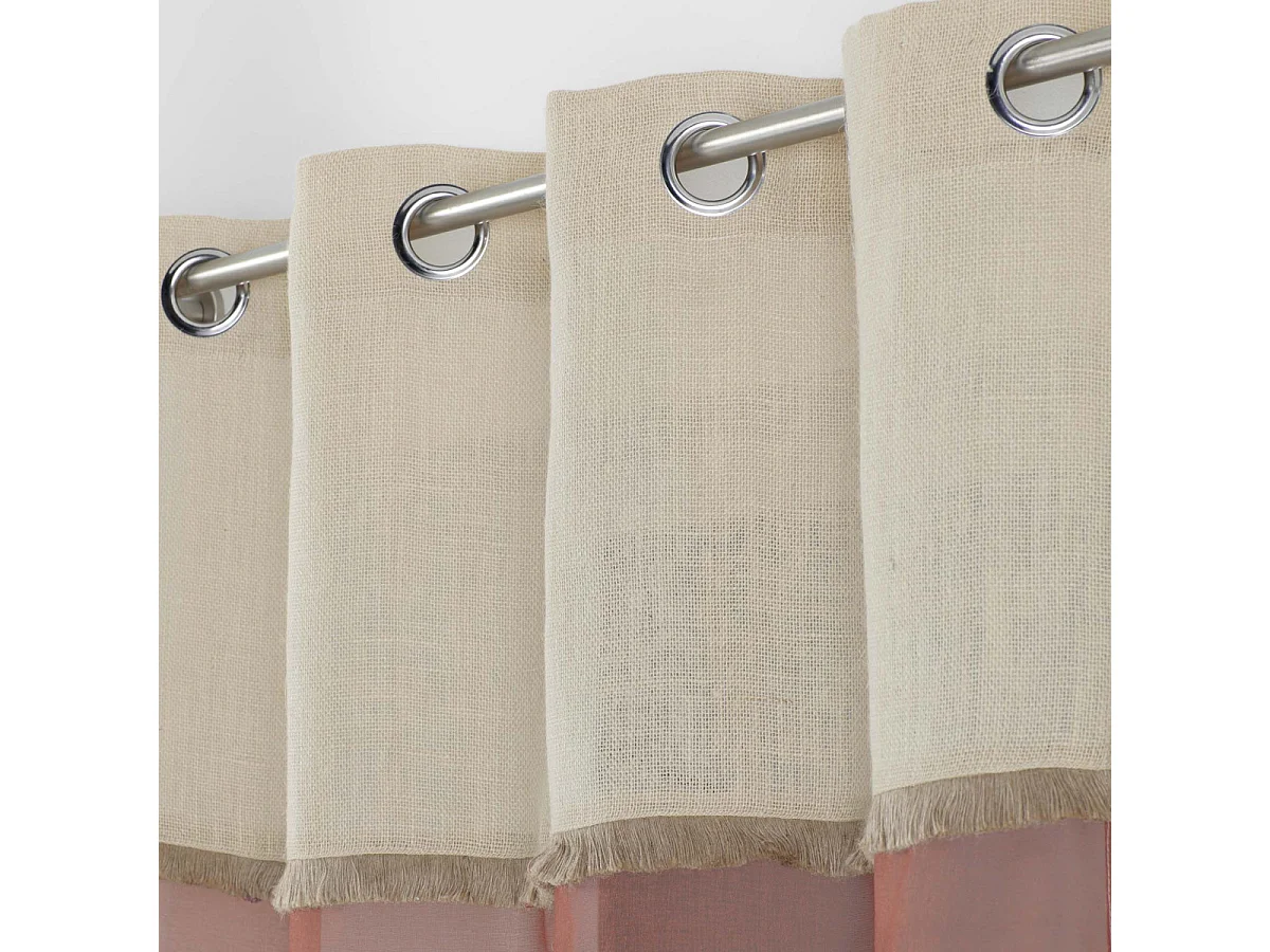 Rideau Voilage à Œillets "Greenybel" 140x240cm Terracotta