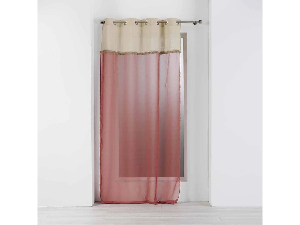 Rideau Voilage à Œillets "Greenybel" 140x240cm Terracotta