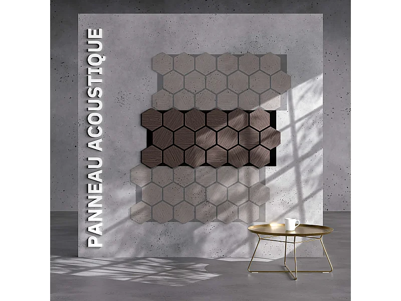 Lot de 2 Panneaux Hexagonaux H. 76 cm L. 62 cm - Noyer Feutre Noir