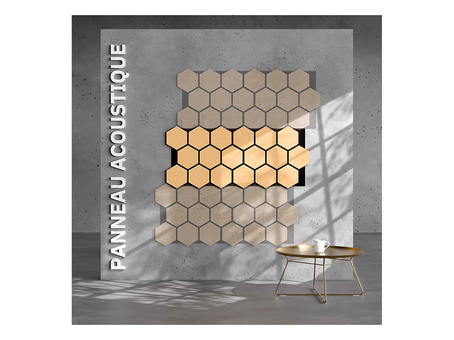 Lot de 2 Panneaux Hexagonaux H. 76 cm L. 62 cm - Chêne Feutre Noir