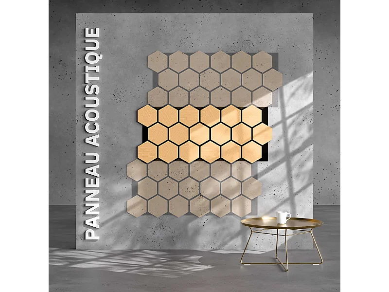 Lot de 2 Panneaux Hexagonaux H. 76 cm L. 62 cm - Chêne Feutre Noir