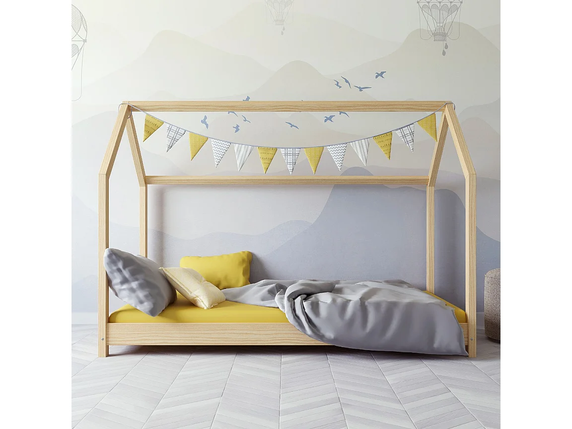 Lit Cabane Enfant Bella - Bois, 200x90cm