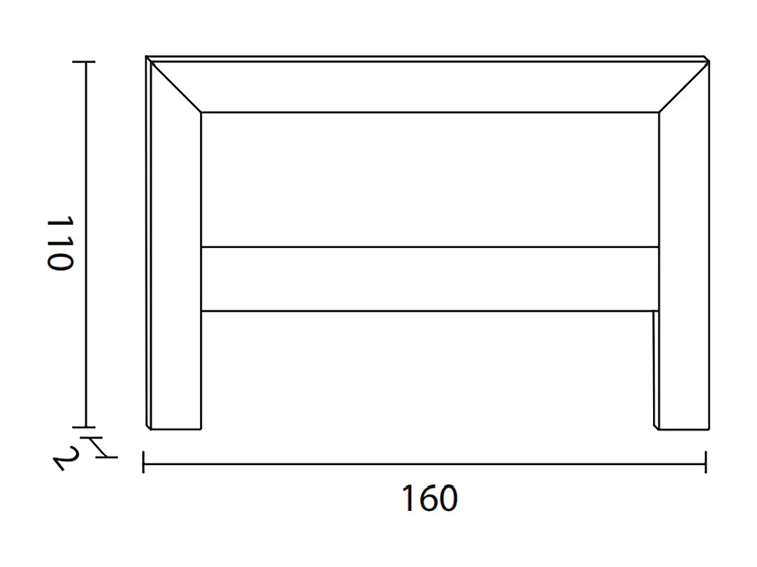 Tête de lit 150 cm coloris cerisier en pin massif - L. 160 x P. 2 x H. 110 cm