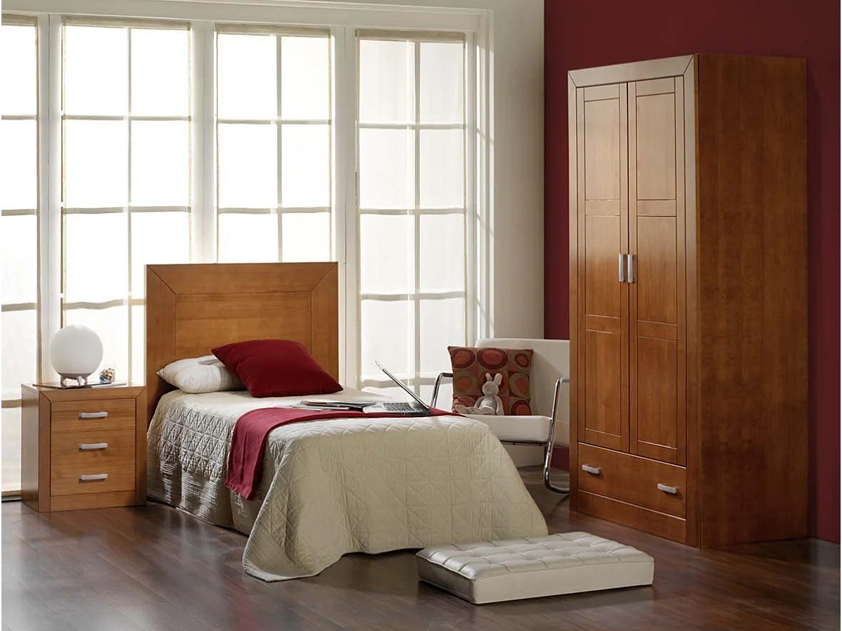 Tête de lit 90 cm coloris cerisier en pin massif - L. 110 x P. 2 x H. 110 cm