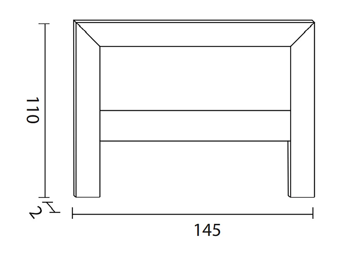 Tête de lit 135 cm coloris cerisier en pin massif - L. 145 x P. 2 x H. 110 cm