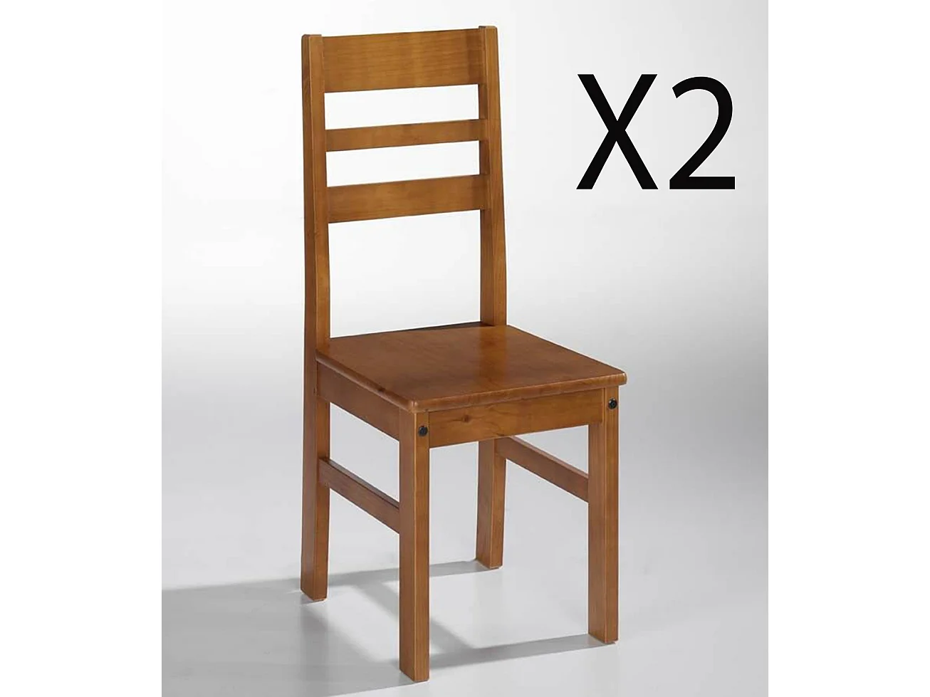 Chaise de salle à manger en pin massif coloris cerisier - L. 42 x P. 45 x H. 98 cm