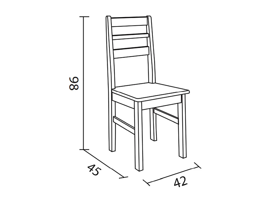 Chaise de salle à manger en pin massif coloris cerisier - L. 42 x P. 45 x H. 98 cm