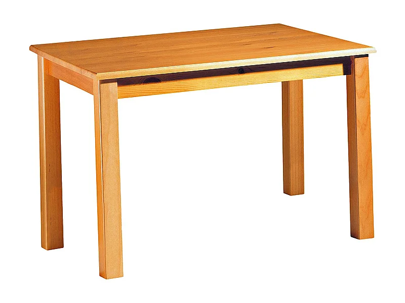 Table à manger rectangulaire en pin massif coloris Miel - L. 120 x P. 80 x H. 73 cm