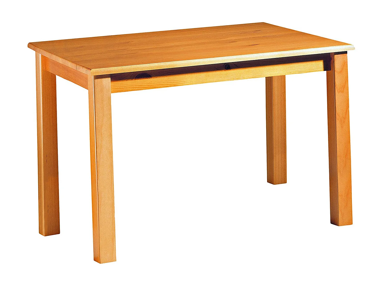 Table à manger rectangulaire en pin massif coloris Miel - L. 120 x P. 80 x H. 73 cm