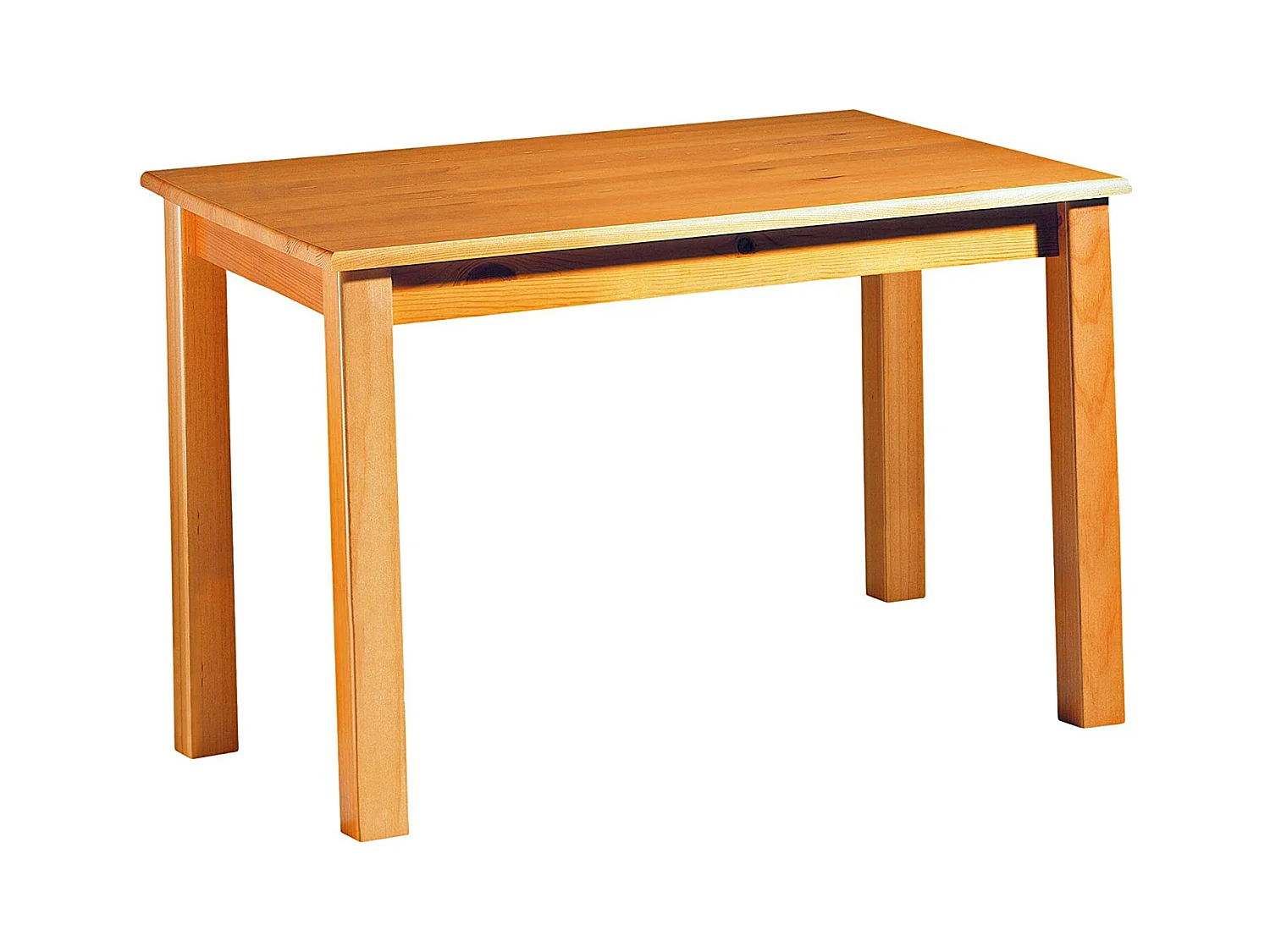 Table à manger rectangulaire en pin massif coloris Miel - L. 120 x P. 80 x H. 73 cm