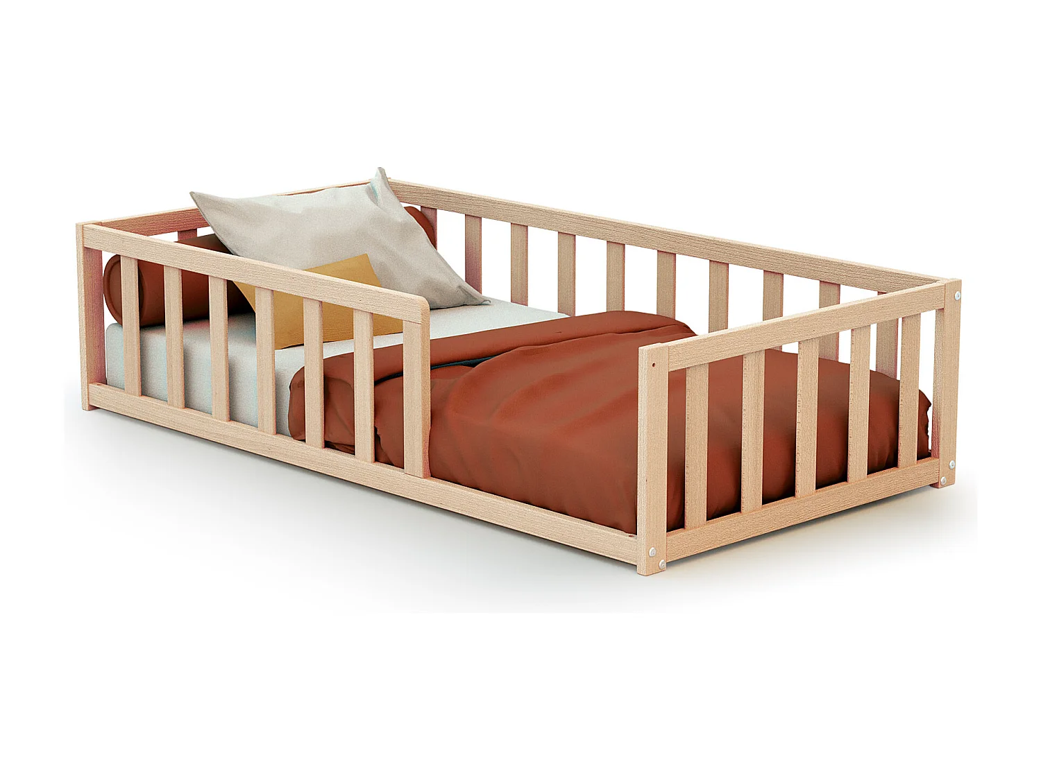 Bodenbett Holz Buche Natur 70 x 140