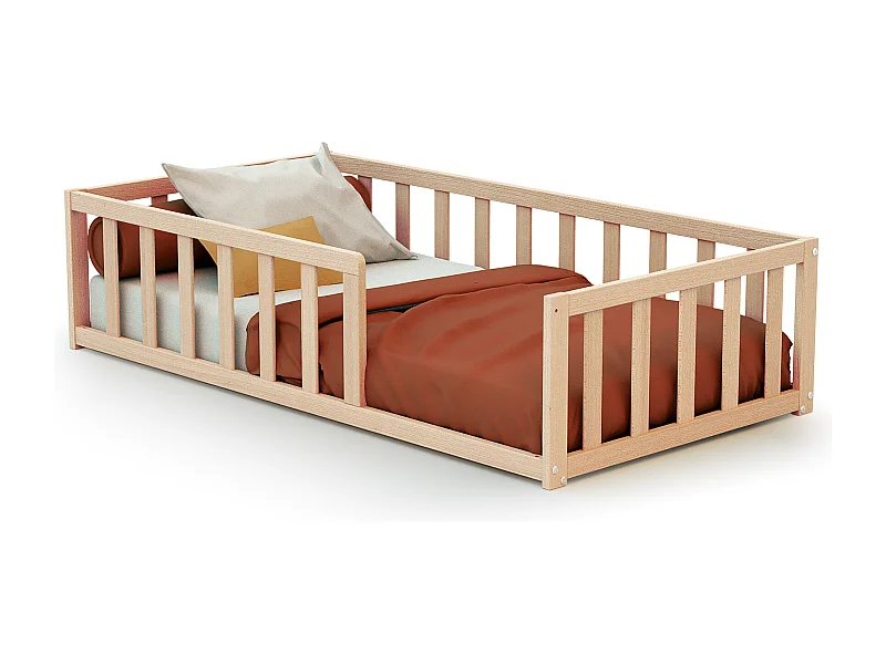 Bodenbett Holz Buche Natur 70 x 140